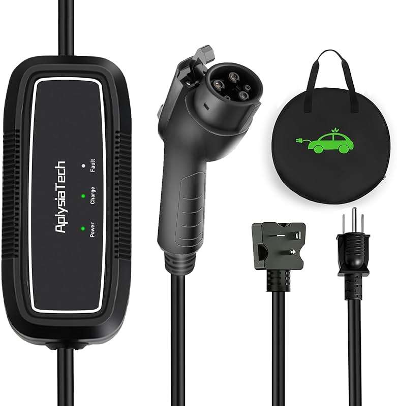 AplysiaTech Level 1+2 EV Charger, 16Amp 110-240V, Portable SAE J1772 Electric Car Chargers, Plug-in EV Charging Station for Home,21 Ft Level 2 Charger Cable NEMA 6-20Plug(Tesla Need Adapter) - Image 1
