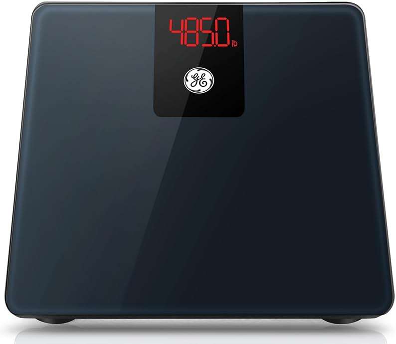 GE Bathroom Scale for Body Weight, Digital Weight Scales 500lb Heavy Duty Measuring Device for People Accurate BMI Weighing Machine with Bluetooth, Black - Image 1
