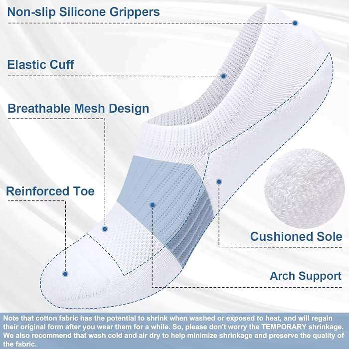 Toes Home No Show Socks Womens Cushioned Low Cut Athletic Hidden Liner for Sneakers Ankle Invisible Running Socks 4/6 Pairs - Image 2