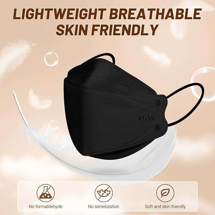 KN95 Face Mask Disposable Adults - 100 Pack Adjustable 5 Layer Protection KN95 Face Mask Breathable Comfortable Respirator KN95 Mask Individually Wrapped Women Men - Image 5