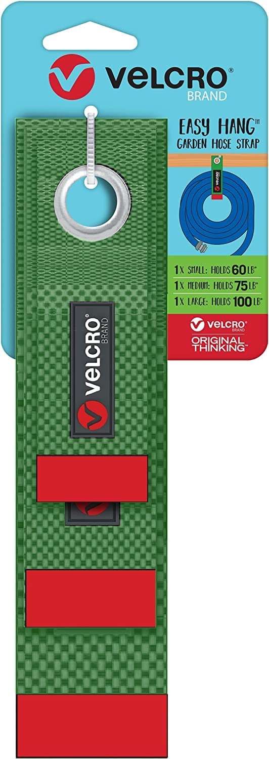 VELCRO Brand Easy Hang Garden Hose or Extension Cord Holder Organizer Variety Pack. Holds up to 100lbs. Heavy Duty Straps Perfect for Shed or Garage Organization. 3-pk 10",14" and 18", Black - Image 7