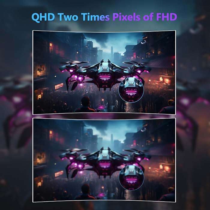 Z-Edge 27 inch Curved Gaming Monitor, QHD 1440P 165Hz 144Hz Curved 1500R Computer Monitor, MPRT 1ms Monitor Gaming, 16.7M Colors, UG27Q Frameless Bezel, 2X DP 1.4 Ports and 2X HDMI 2.0 Ports - Image 4