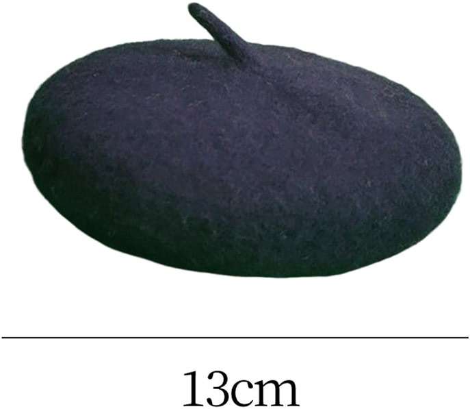 Leefasy Dog Cat Wool Beret Hat, 5.1 Inch Diameter with Adjustable Chin Strap, Warm Pet Costume for Photos and Vacations, Black - Image 4