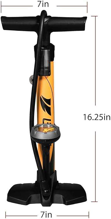 BV Bicycle Pump Durable Bike Floor Pump 17/24 inch Smart Valve Head, 160 psi, Automatically Reversible Presta and Schrader - Image 2