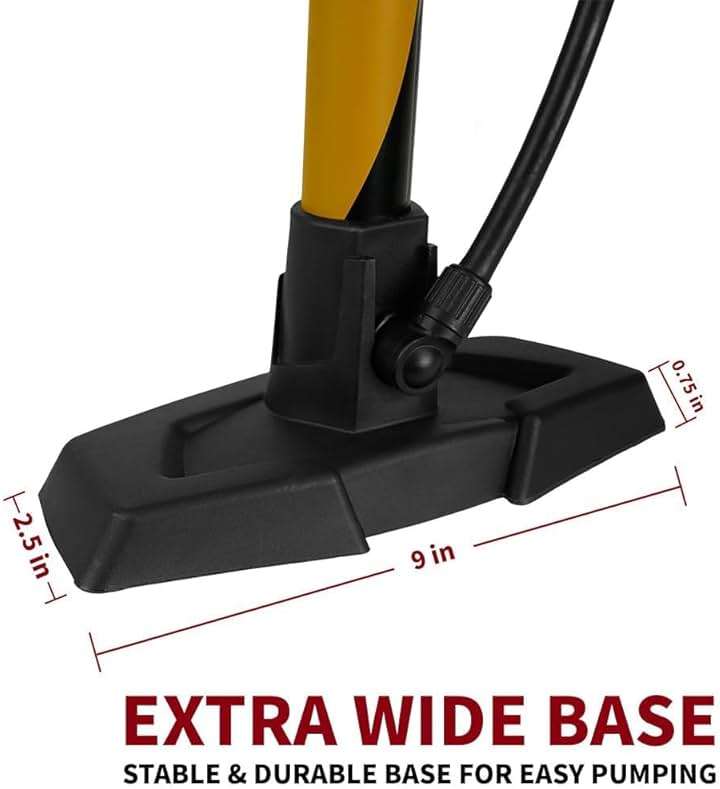 BV Bicycle Pump Durable Bike Floor Pump 17/24 inch Smart Valve Head, 160 psi, Automatically Reversible Presta and Schrader - Image 3