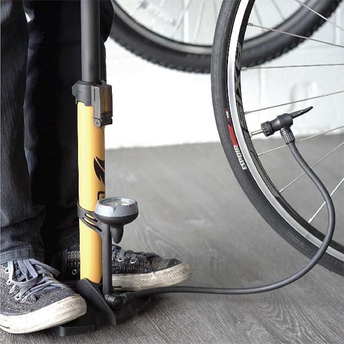 BV Bicycle Pump Durable Bike Floor Pump 17/24 inch Smart Valve Head, 160 psi, Automatically Reversible Presta and Schrader - Image 8
