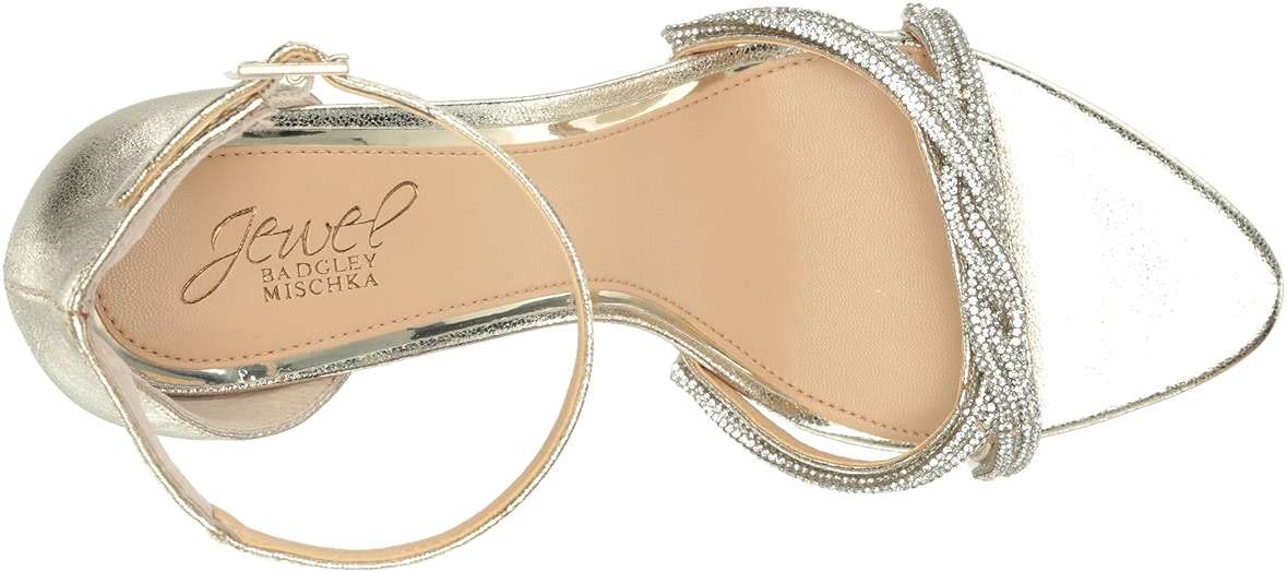 Jewel Badgley Mischka Vani Glitter Straps Stiletto Heels - Image 5
