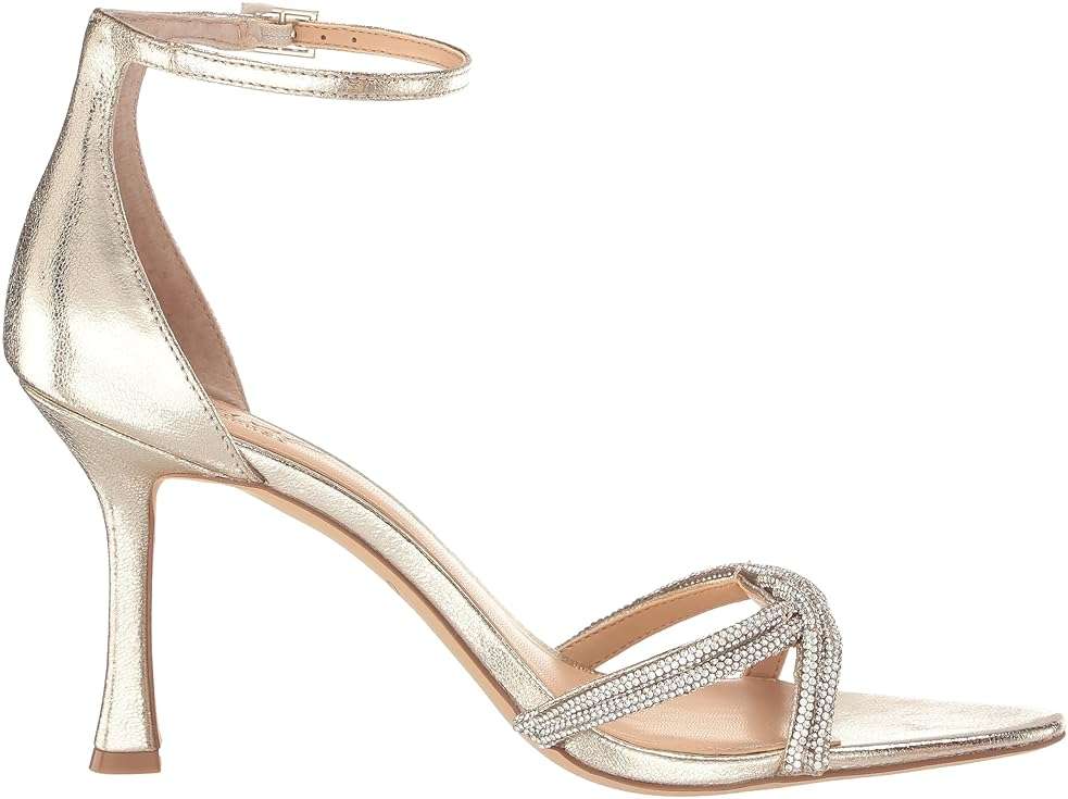 Jewel Badgley Mischka Vani Glitter Straps Stiletto Heels - Image 6