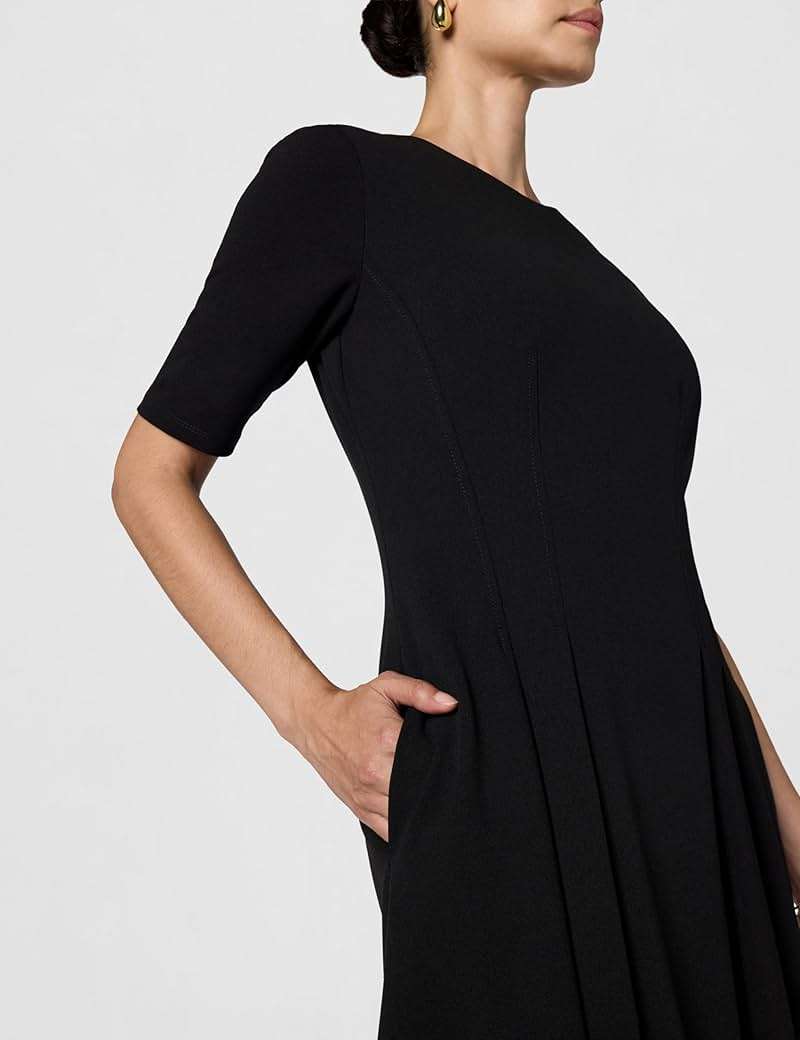 Maggy London Womens Short Sleeve Double Pleat Midi DressDress - Image 5