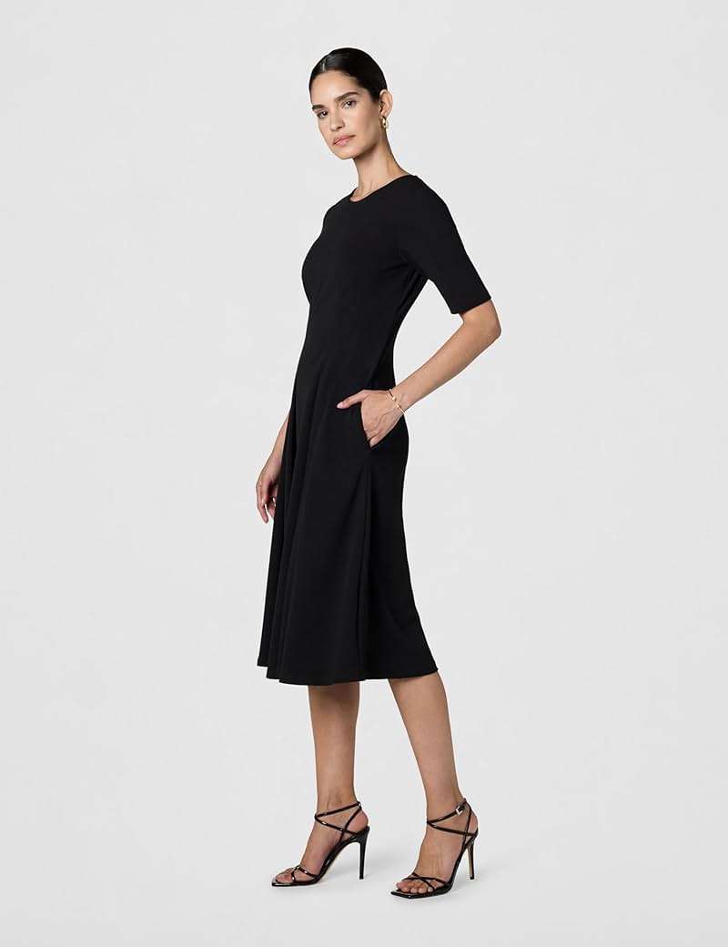 Maggy London Womens Short Sleeve Double Pleat Midi DressDress - Image 6