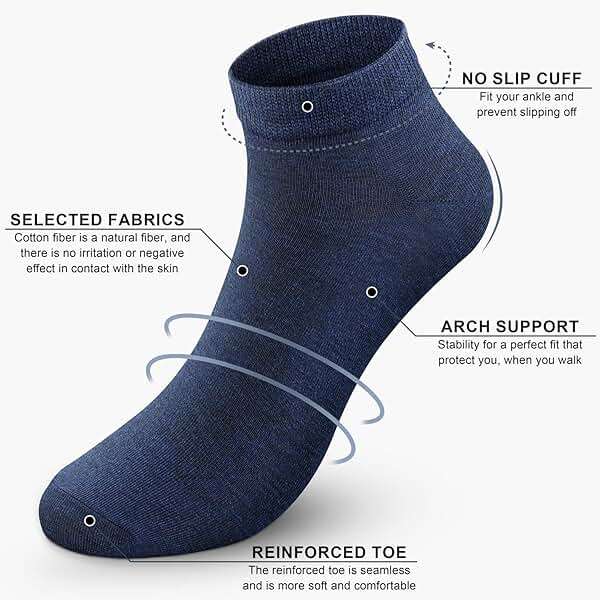 CHARKING 8 Pairs Ankle Socks for Women - Non Slip Cotton No Show Low Cut Casual Socks - Image 4