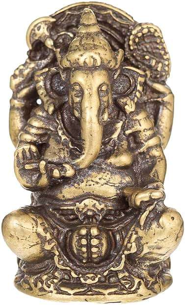 FENGSHUI-CAISHEN Ganesha Statues - Pure Copper Ganapati Ganesh Figurine, Reiki Chakra Meditation Desktop Decor - Image 1