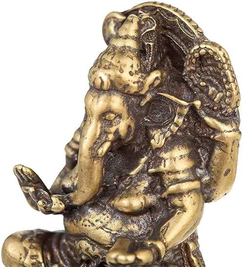 FENGSHUI-CAISHEN Ganesha Statues - Pure Copper Ganapati Ganesh Figurine, Reiki Chakra Meditation Desktop Decor - Image 3