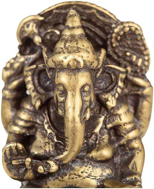 FENGSHUI-CAISHEN Ganesha Statues - Pure Copper Ganapati Ganesh Figurine, Reiki Chakra Meditation Desktop Decor - Image 4