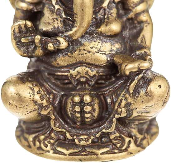 FENGSHUI-CAISHEN Ganesha Statues - Pure Copper Ganapati Ganesh Figurine, Reiki Chakra Meditation Desktop Decor - Image 5