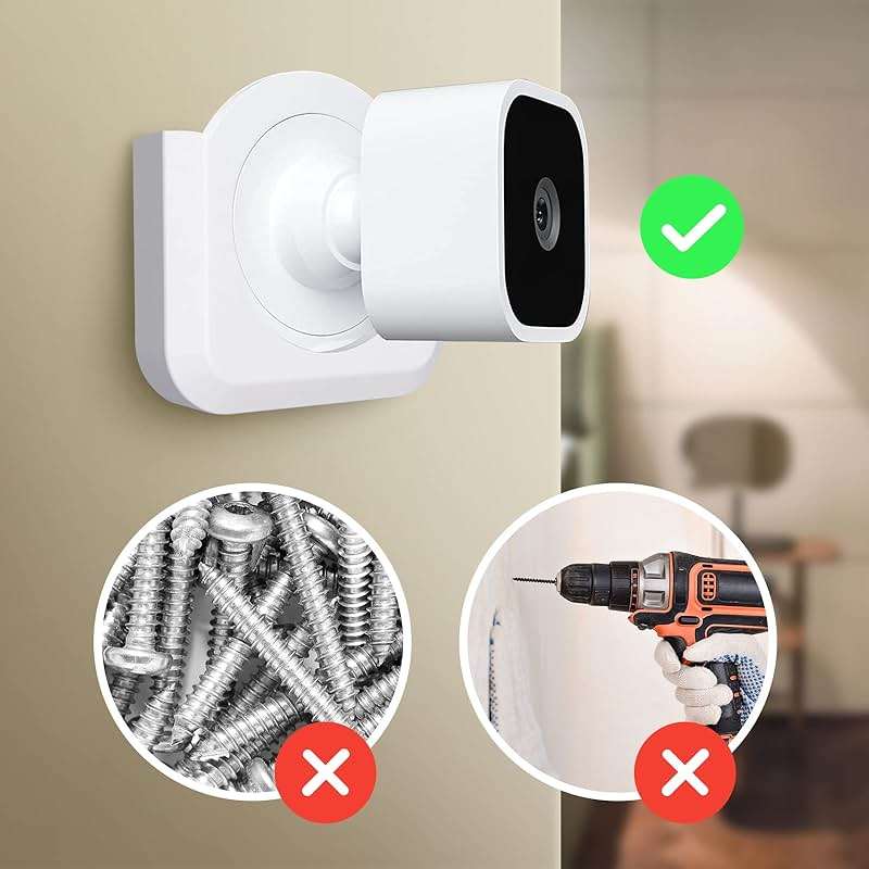 Blink Mini Mount, Strong Adhesive Durable Wall Mount Bracket Stand for Blink Mini Indoor Camera, No Drill, No Screws, Decorate Damage-Free, Easy to Install (2 Pack) - Image 4