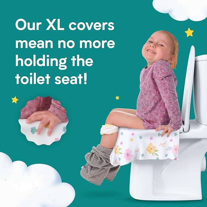 Eli with Love 40 Extra Large Disposable Toilet Seat Cover by Eli with Love – Toddler Toilet Covers for Full Coverage On Toilet or Potty – Ideal Travel Toilet Seat Covers for Kids and Adults (Floral) - Image 5