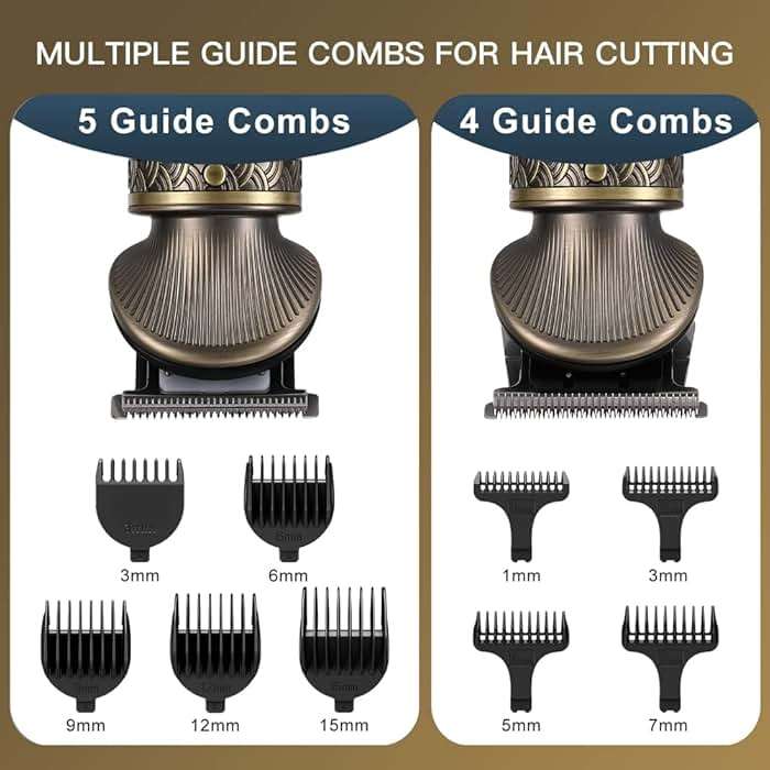 Scttomon Beard Trimmer Kit Professional Hair Clipper Zero Gapped T-Blade Electric Shaver Razor Nose Body Trimmer for Men Cordless Grooming Kit 7 in 1 - Image 4