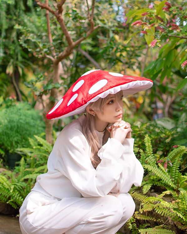 Dreamstall Original Mushroom Hat Costume Cosplay Accessory Hat Cap, Red with White Dots, Oversized and Holds Shape - Image 8
