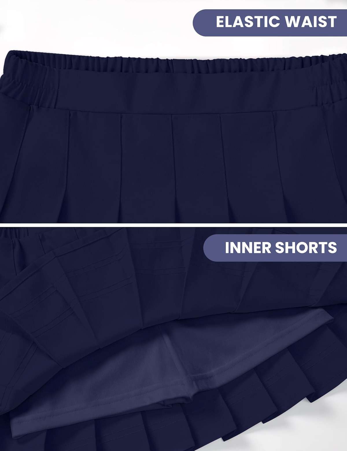 Auranso Girls Pleated Skirt Kids Tennis Elastic Waist Uniform Plaid Skirt 4-14 Y - Image 4