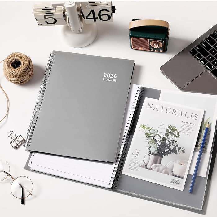 2026-2027 Planner - 2026-2027 Weekly and Monthly Planner, 9” × 11”, from JUL 2026 to JUN. 2027, Inner Pocket, Premium Paper, Twin-wire Binding, Make Life Productive - Gray - Image 2