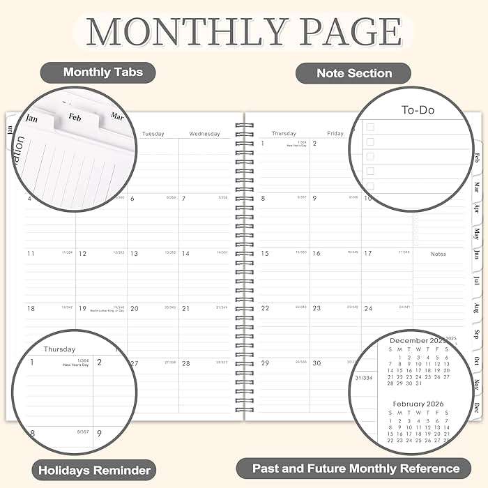 2026-2027 Planner - 2026-2027 Weekly and Monthly Planner, 9” × 11”, from JUL 2026 to JUN. 2027, Inner Pocket, Premium Paper, Twin-wire Binding, Make Life Productive - Gray - Image 4
