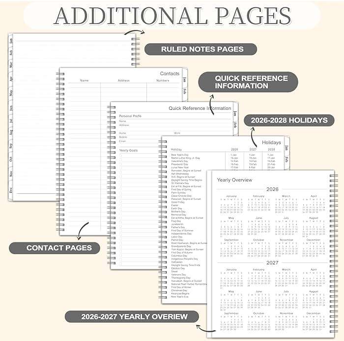 2026-2027 Planner - 2026-2027 Weekly and Monthly Planner, 9” × 11”, from JUL 2026 to JUN. 2027, Inner Pocket, Premium Paper, Twin-wire Binding, Make Life Productive - Gray - Image 6