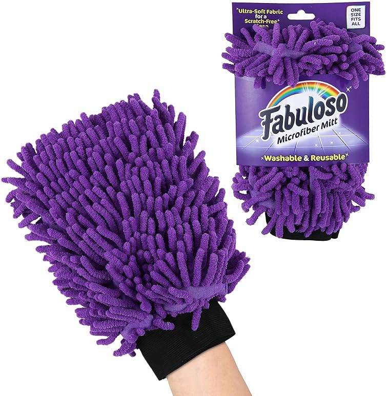 Fabuloso Microfiber Cleaning Mitt Glove, Lint-Free Scratch-Free Dusting and Washing for Furniture, Blinds, Baseboards, Shelves and Car Interior, One Size Fits All, Purple, 1 Count - Image 1
