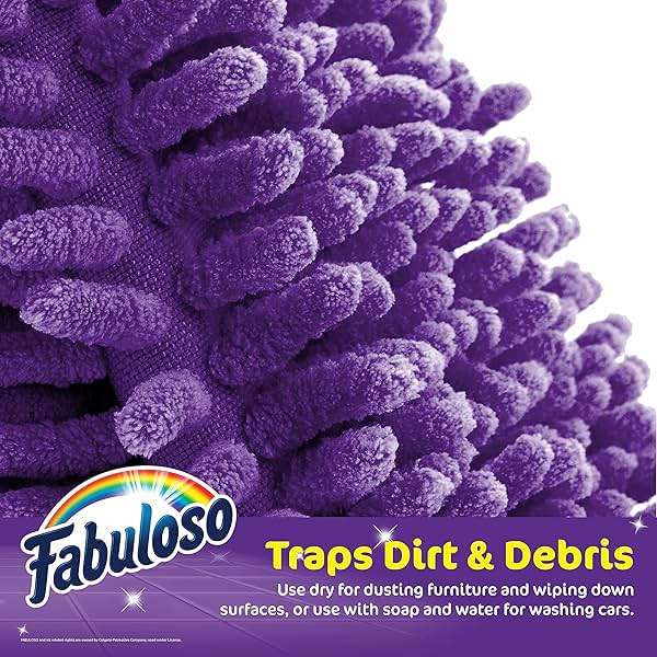 Fabuloso Microfiber Cleaning Mitt Glove, Lint-Free Scratch-Free Dusting and Washing for Furniture, Blinds, Baseboards, Shelves and Car Interior, One Size Fits All, Purple, 1 Count - Image 3