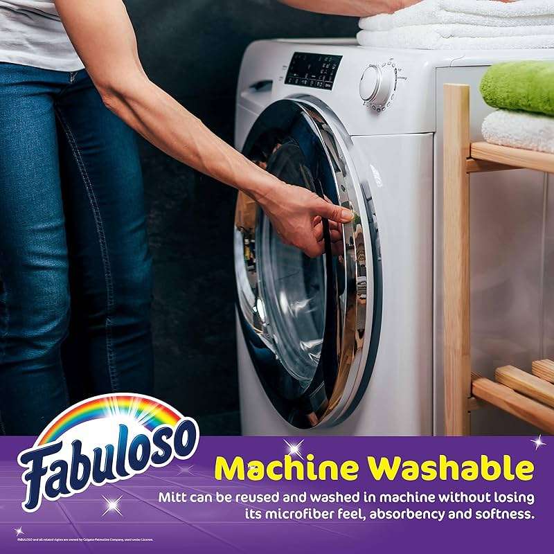 Fabuloso Microfiber Cleaning Mitt Glove, Lint-Free Scratch-Free Dusting and Washing for Furniture, Blinds, Baseboards, Shelves and Car Interior, One Size Fits All, Purple, 1 Count - Image 4