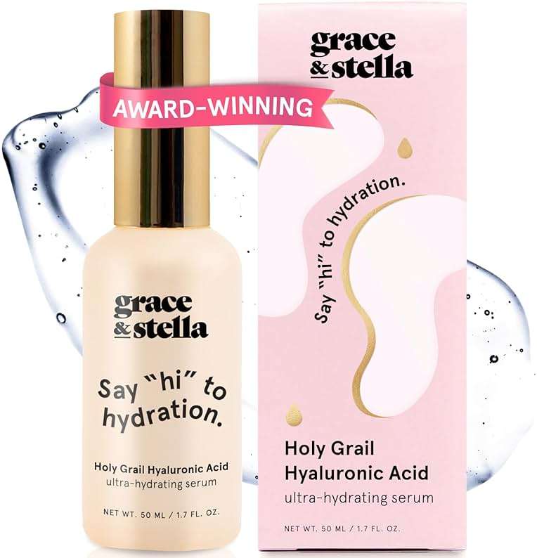grace & stella Award Winning Hyaluronic Acid Serum (50ml/1.7 fl oz) Hydrating Hyaluronic Acid Serum for Face - Acido Hialuronico for Women - Remove Fine Lines, Wrinkles, Anti Aging - Vegan Skincare - Image 1