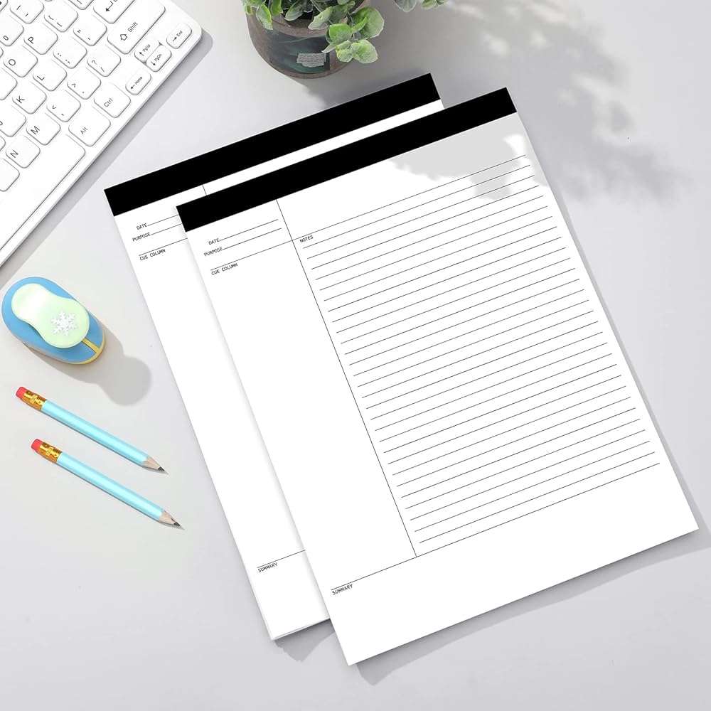 Outus 4 Pack Legal Pads 8.5" x 11.75" 50 Sheets/writing Notepad, White Note Pads Legal Ruled Writing Notepad for Home Teacher Student College Ruled Office Business - Image 2
