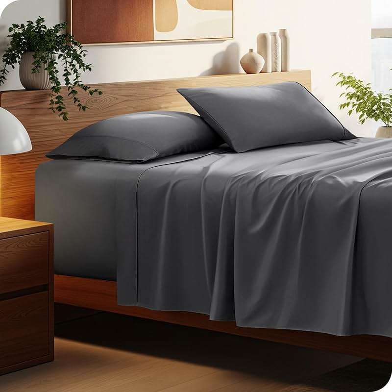 Bare Home Queen Sheet Set - 22" Deep Pockets - Luxury 1800 Ultra-Soft Microfiber Queen Bed Sheets - Double Brushed - Easy Fit - 4 Piece Set - Bedding Sheets & Pillowcases (Queen, Grey) - Image 1