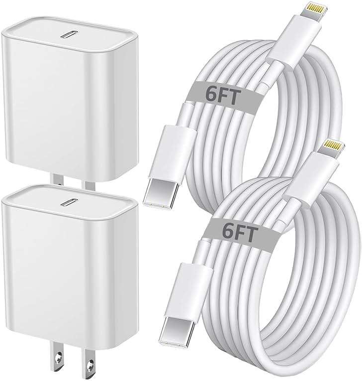 iPhone Fast Charger, iPhone Charger Fast Charging 2Pack PD 6FT Type C Quick USB C to Lightning Cable Cord Fast Charger iPhoneUSB C Wall Block Plug for iPhone14 13 12 11 Pro Max XR XS X, iPad, AirPods - Image 1