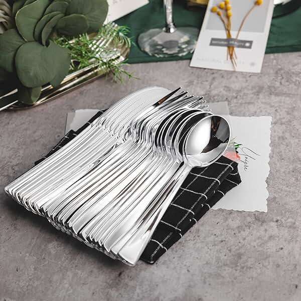 N9R 120PCS Silver Plastic Silverware, Silver Plastic Cutlery Set Disposable Flatware Dinnerware -60 Forks, 30 Spoons, 30 Knives for Wedding, Party, Birthday and Daily Use - Image 7