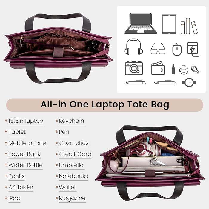 LOVEVOOK Laptop Bag for Women 15.6 Inch Tote Work Professional Leather Computer Briefcase Waterproof Handbag Shoulder Large Capacity Business Teacher Office Crossbody Purse - Image 2
