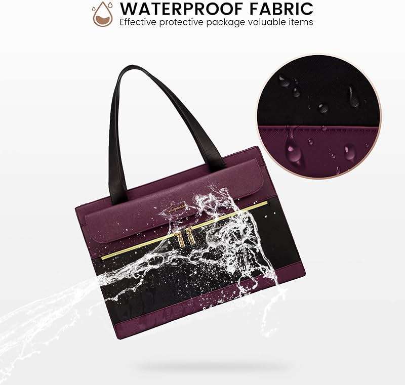 LOVEVOOK Laptop Bag for Women 15.6 Inch Tote Work Professional Leather Computer Briefcase Waterproof Handbag Shoulder Large Capacity Business Teacher Office Crossbody Purse - Image 5
