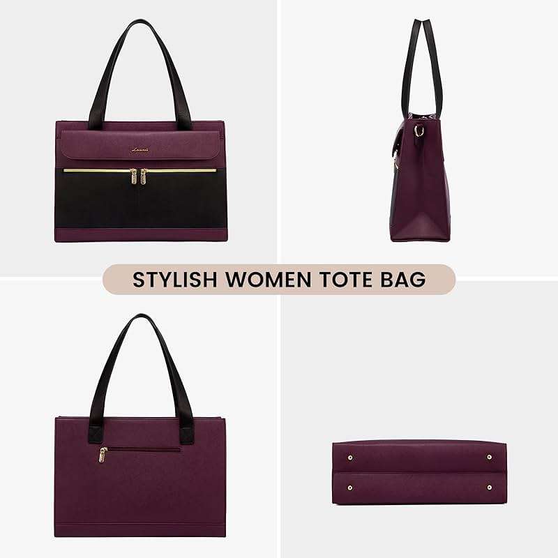 LOVEVOOK Laptop Bag for Women 15.6 Inch Tote Work Professional Leather Computer Briefcase Waterproof Handbag Shoulder Large Capacity Business Teacher Office Crossbody Purse - Image 8