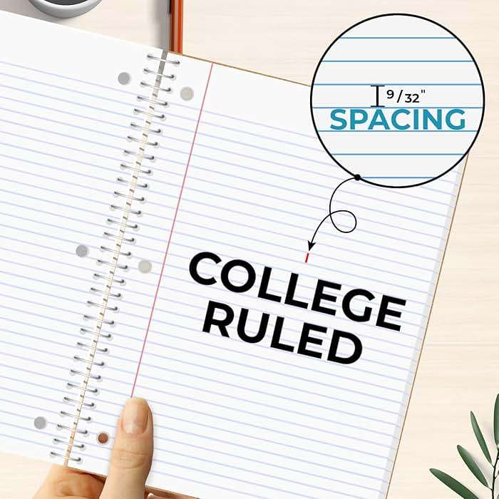 Rosmonde Spiral Notebook, 12 Pack, 1 Subject, College Ruled, 70 Sheets, 8 x 10-1/2", 3 Hole Punched, Bulk College Ruled Notebooks for School, Single Subject Spiral Notebook Bulk, Assorted Colors - Image 9