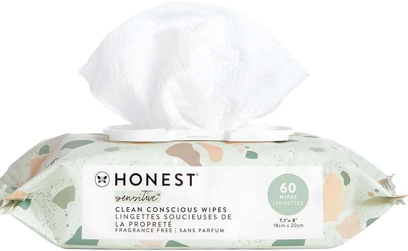 The Honest Company Hypoallergenic Multi-Use Baby Wipes for Sensitive Skin, Geo Mood, 60 Count - Image 2