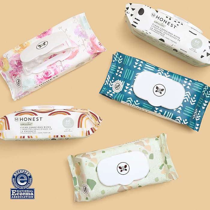 The Honest Company Hypoallergenic Multi-Use Baby Wipes for Sensitive Skin, Geo Mood, 60 Count - Image 5