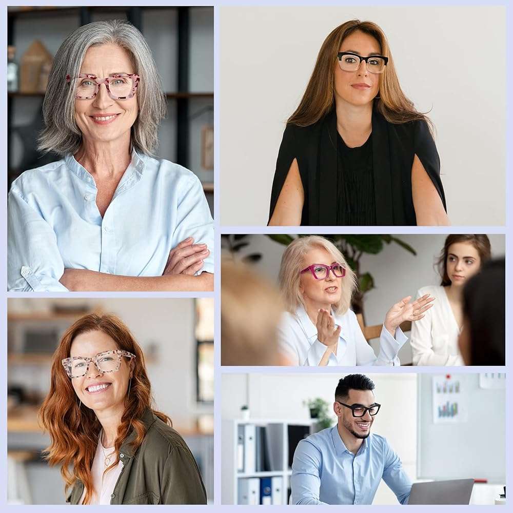 XXZQRYHN Reading Glasses for Women-Fashion 5 Pack Blue Light Blocking Readers with Spring Hinge Computer Eyeglasses - Image 6