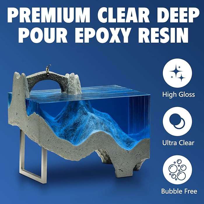Shabebe Deep Pour Epoxy Resin 1.5 Gallon, 2 to 4 Inch Depth Clear Epoxy Resin Kit with Mixer, Bubble Free, Low Odor 2:1 Casting Resin for Table Top, Countertop, River Table, Wood Filler, Bar Top - Image 2