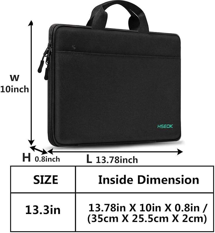 Hseok Laptop Sleeve 13-14 Inch Case Briefcase Compatible with MacBook Neo Pro 14 M5/M4/M3/M2/M1, All Models 13.3 Mac Air/Pro, XPS 13 14, Most Popular 13"-14" Notebooks,B04K01 - Image 2