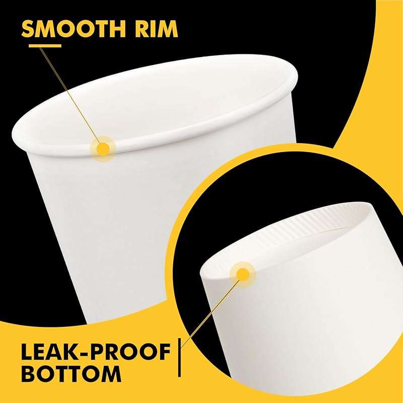 [200 Pack] 16 oz Coffee Cups, Disposable Paper Coffee Cups, Hot Coffee Cup, Perfect for Party, Picnic, Travel, and Events - Image 4