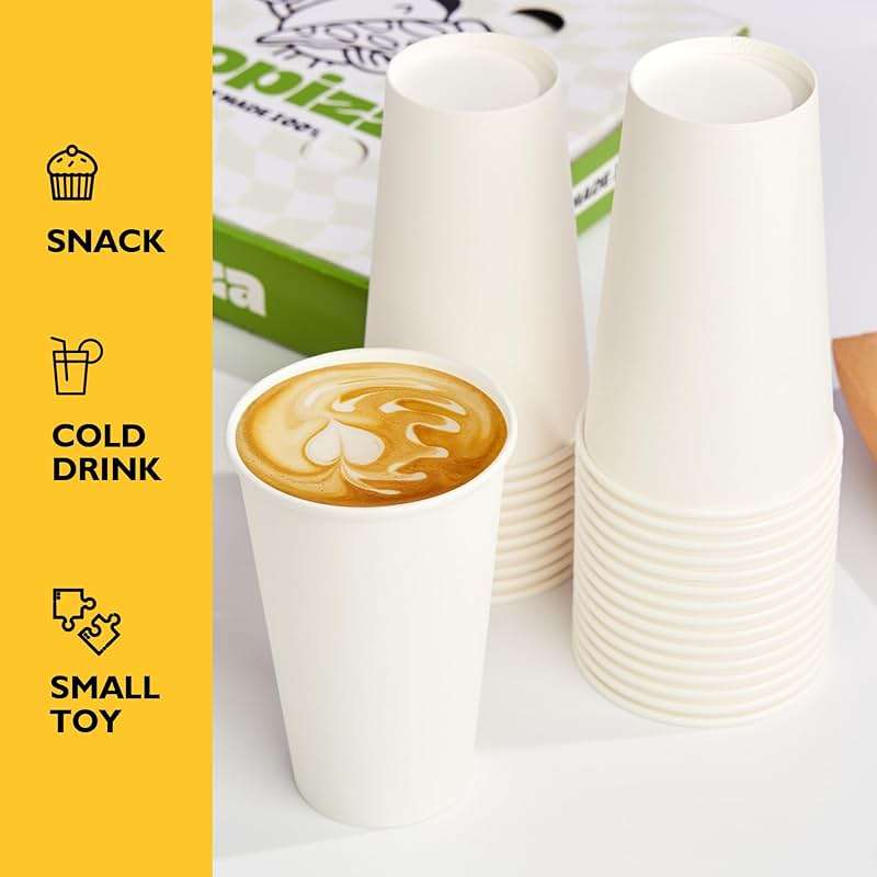 [200 Pack] 16 oz Coffee Cups, Disposable Paper Coffee Cups, Hot Coffee Cup, Perfect for Party, Picnic, Travel, and Events - Image 7