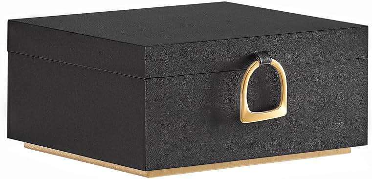 SONGMICS 2-Layer Jewelry Box, Jewelry Organizer with Handle, Removable Jewelry Tray, Jewelry Storage, Floating Effect, 8.1 x 9.4 x 4.3 Inches, Gift Idea, Black UJBC165B01 - Image 1