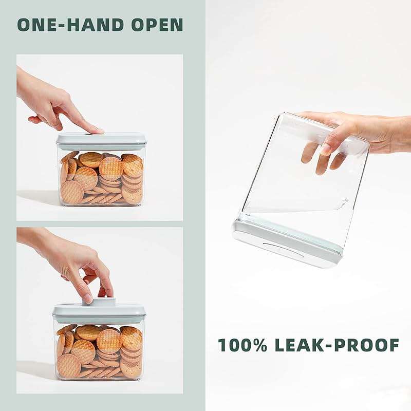 Airtight Food Storage Containers with Lids 10 PCS Pop Containers for Kitchen Pantry Organization BPA-Free Stackable Clear Pantry Storage Set with Measuring Scales for Cereal Flour Sugar Pasta Snacks - Image 4