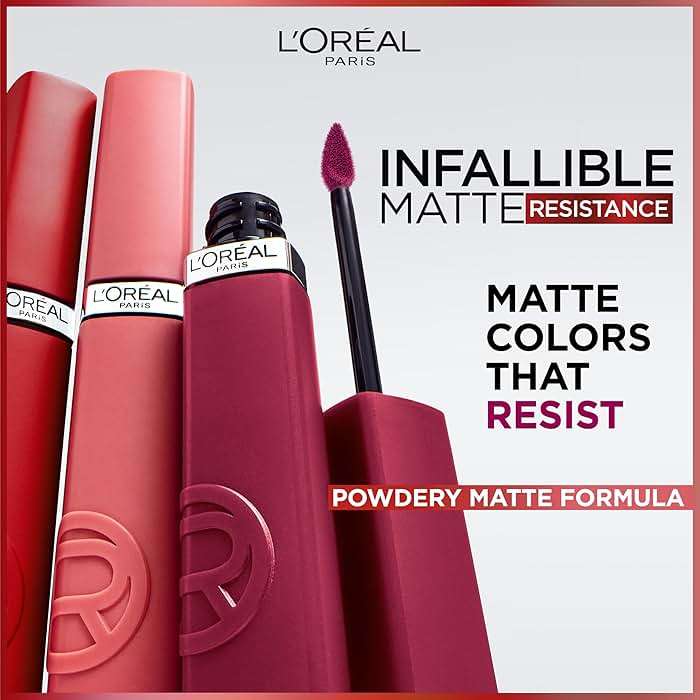L'Oreal Paris Infallible Matte Resistance Liquid Lipstick, up to 16 Hour Wear, Le Rouge Paris 420, 0.16 Fl Oz - Image 3