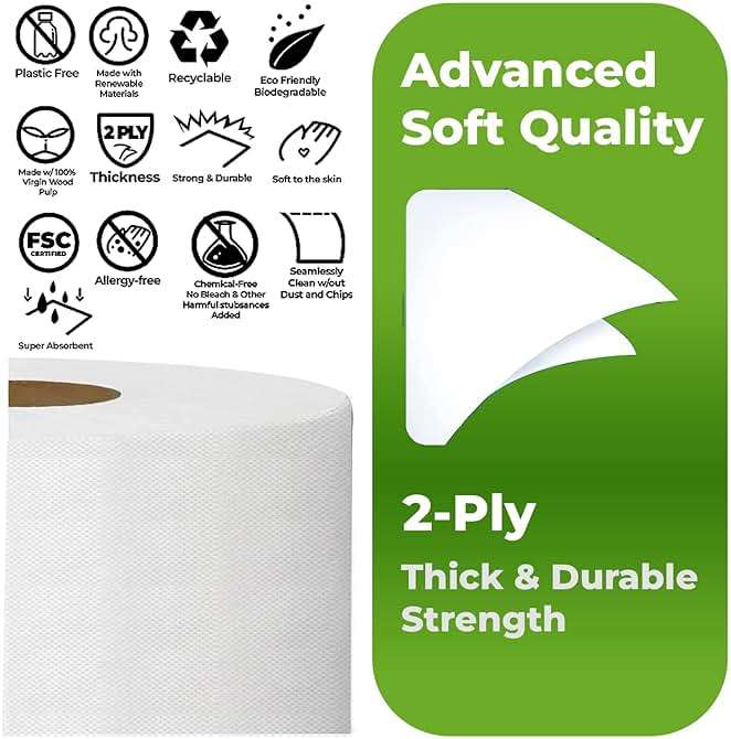 Commercial toilet paper - Jumbo toilet paper rolls -4,800 FT Industrial 2-Ply 9” Bulk Large Roll for Standard Jumbo Dispenser -100% Recycled Fibers-Soft and Absorbent Bathroom Tissue -6 Roll Case Pack - Image 3